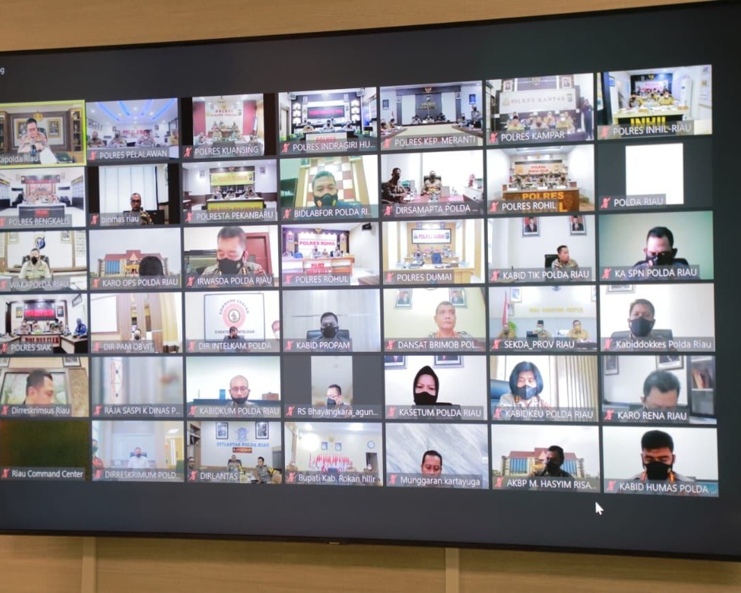 Pimpin Anev Secara Virtual, Kapolda Irjen Pol M Iqbal Apresiasi Inovasi Percepatan Laju Vaksinasi Covid-19 di Riau