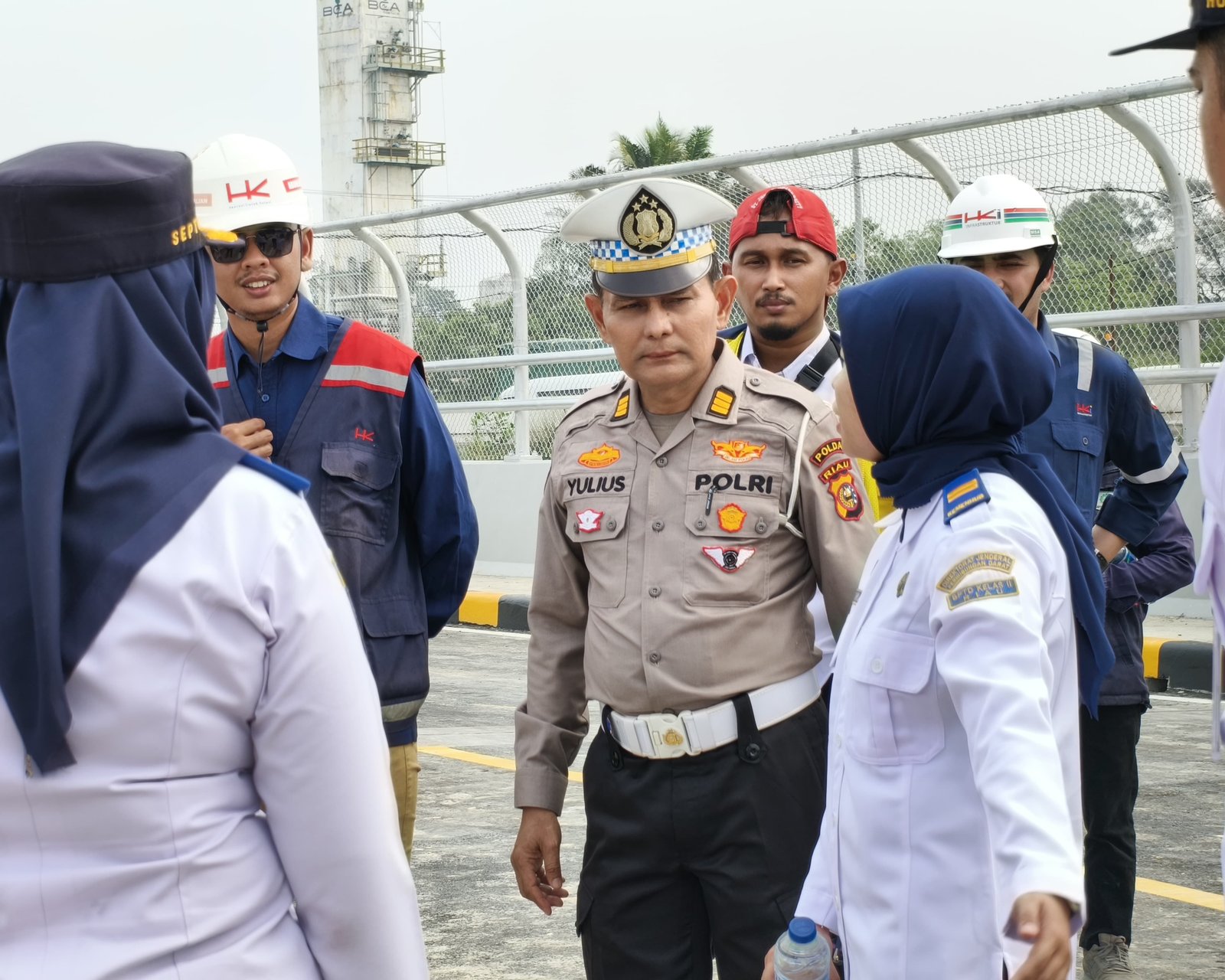 Pastikan Kesiapan Open Traffic, Ditlantas Polda Riau Tinjau Overpass STA 203+285