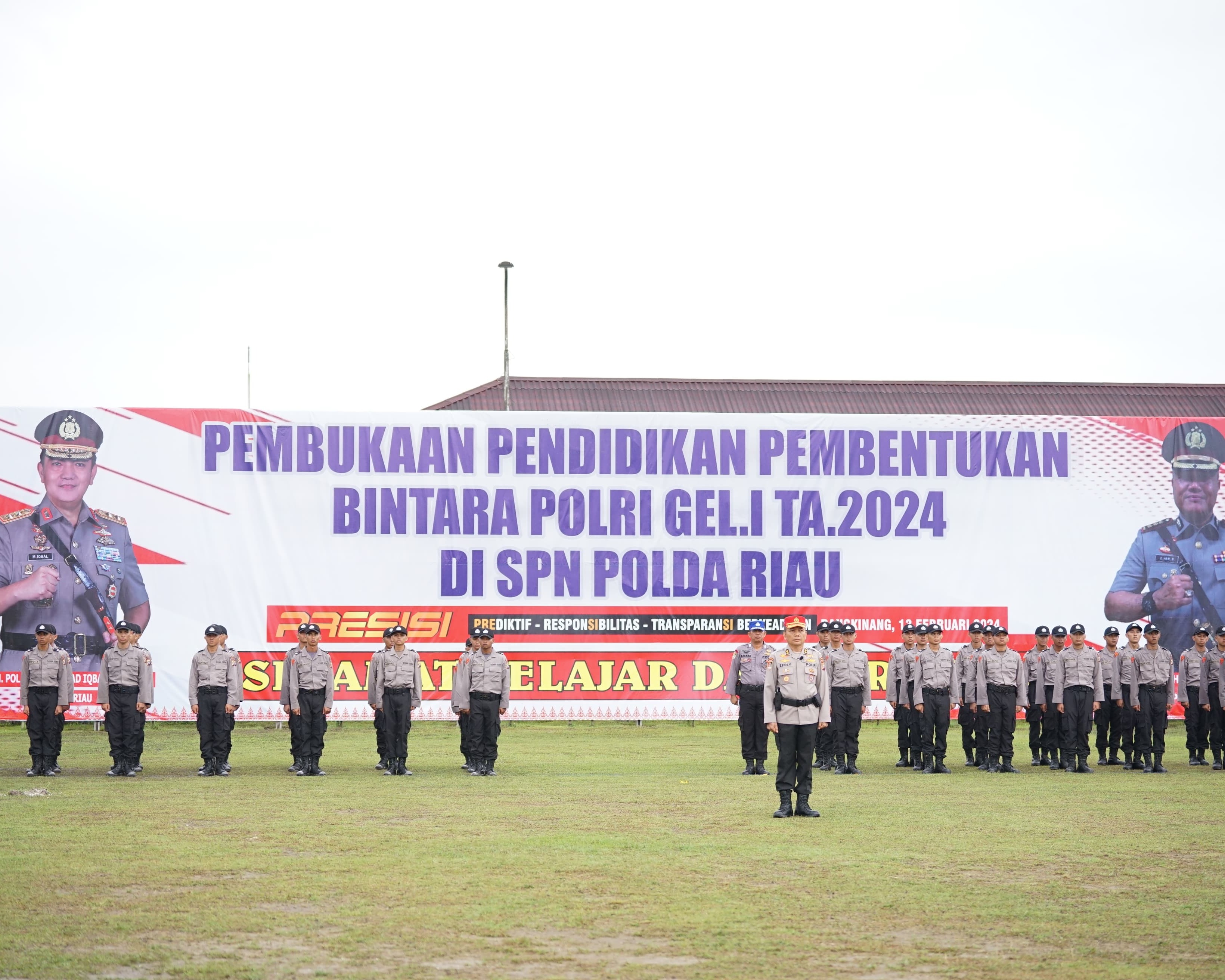 Kapolda Resmi Buka Pendidikan Pembentukan Bintara Polri Gelombang I Tahun 2024 di SPN Polda Riau