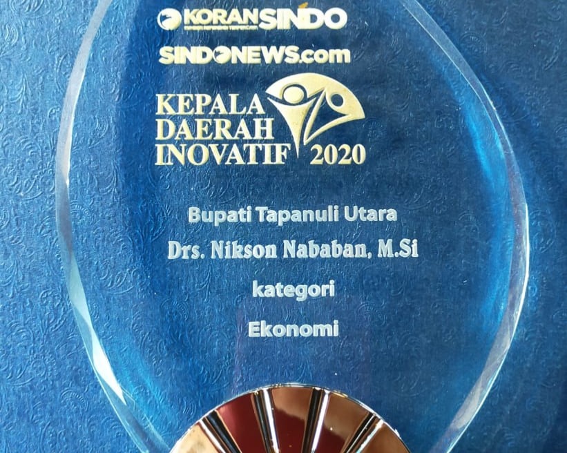 Kelima Kalinya, Bupati Taput Raih Penganugrahan Kepala Daeah Inovatif 2020 Kategori Ekonomi