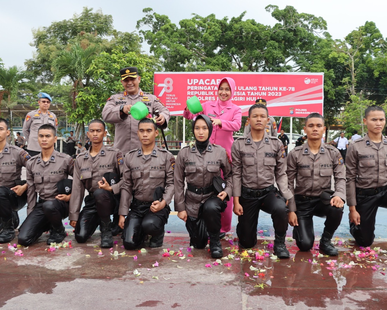 Ini Pesan Kapolres Inhu Saat Apel Penyambutan dan Tradisi Bintara Remaja 2023