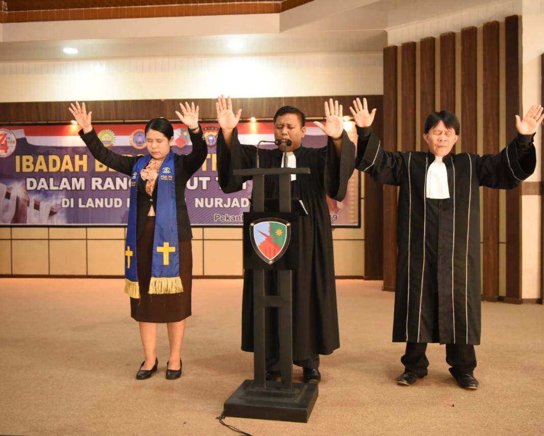 Danlanud RSN: Hidup Rukun, Damai, Cinta Kasih, TNI-Polri Semakin Kuat