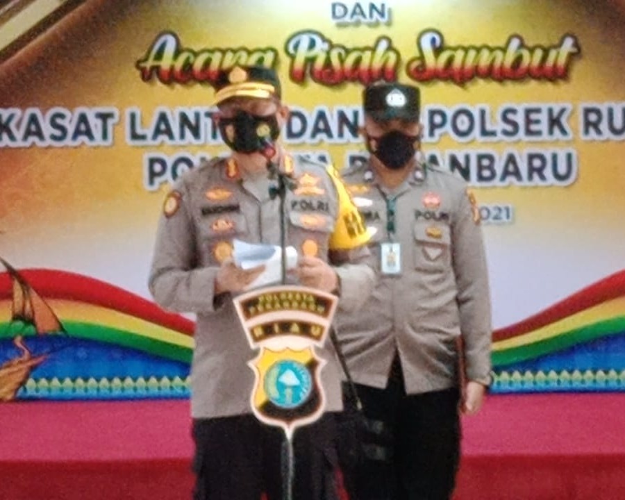 Kapolresta Pimpin Sertijab Kasat Lantas dan Kapolsek Rumbai Polresta Pekanbaru