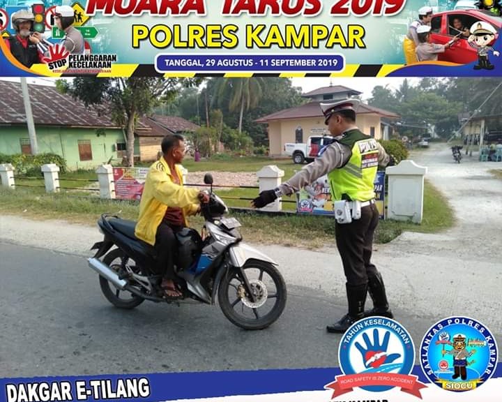 Selama Ops Patuh Muara Takus 2019, Polres Kampar Menilang 1.314 Pelanggar Lalu Lintas dan Berikan 73 Teguran