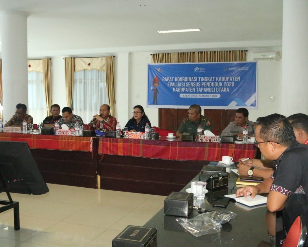 Bupati Taput Hadiri Rakor Tingkat Kabupaten Evaluasi Sensus Penduduk 2020 Kabupaten Tapanuli Utara
