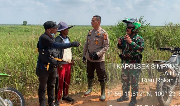 Polsek Simpang Kanan Rohil Bersama TNI, dan Camat Gelar Patroli Antisipasi Karlahut