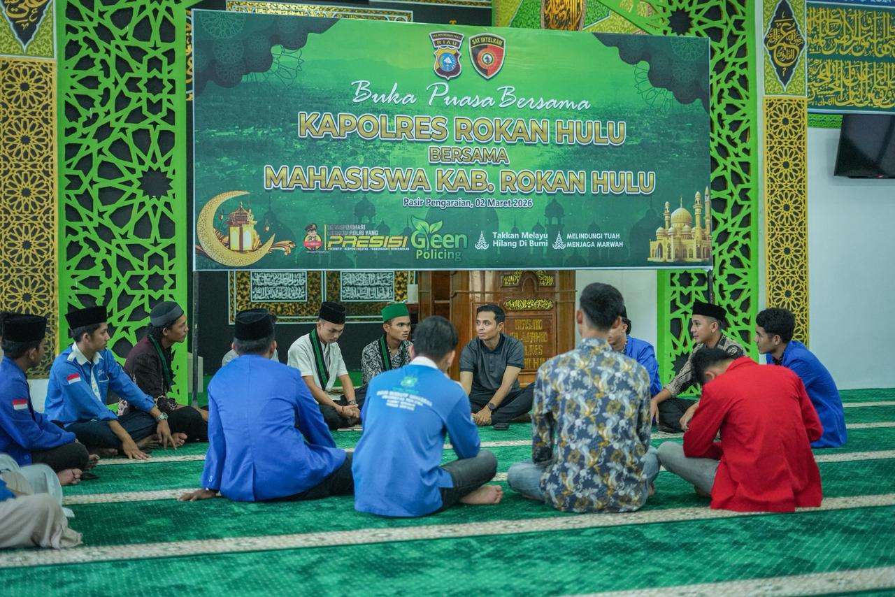 Ramadhan Kareem Penyambung Silaturahmi, Kapolres Rohul Gelar Buka Puasa Bersama Mahasiswa Se-Rokan Hulu
