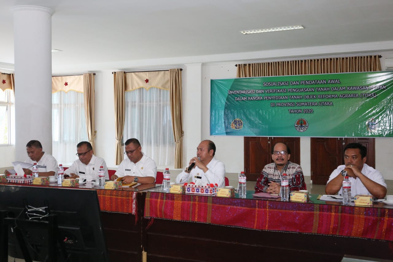 Bupati Taput Hadiri Acara Sosialisasi dan Pendataan Awal Kegiatan Inventarisasi dan Verifikasi Penguasaan TORA Kabupaten Taput