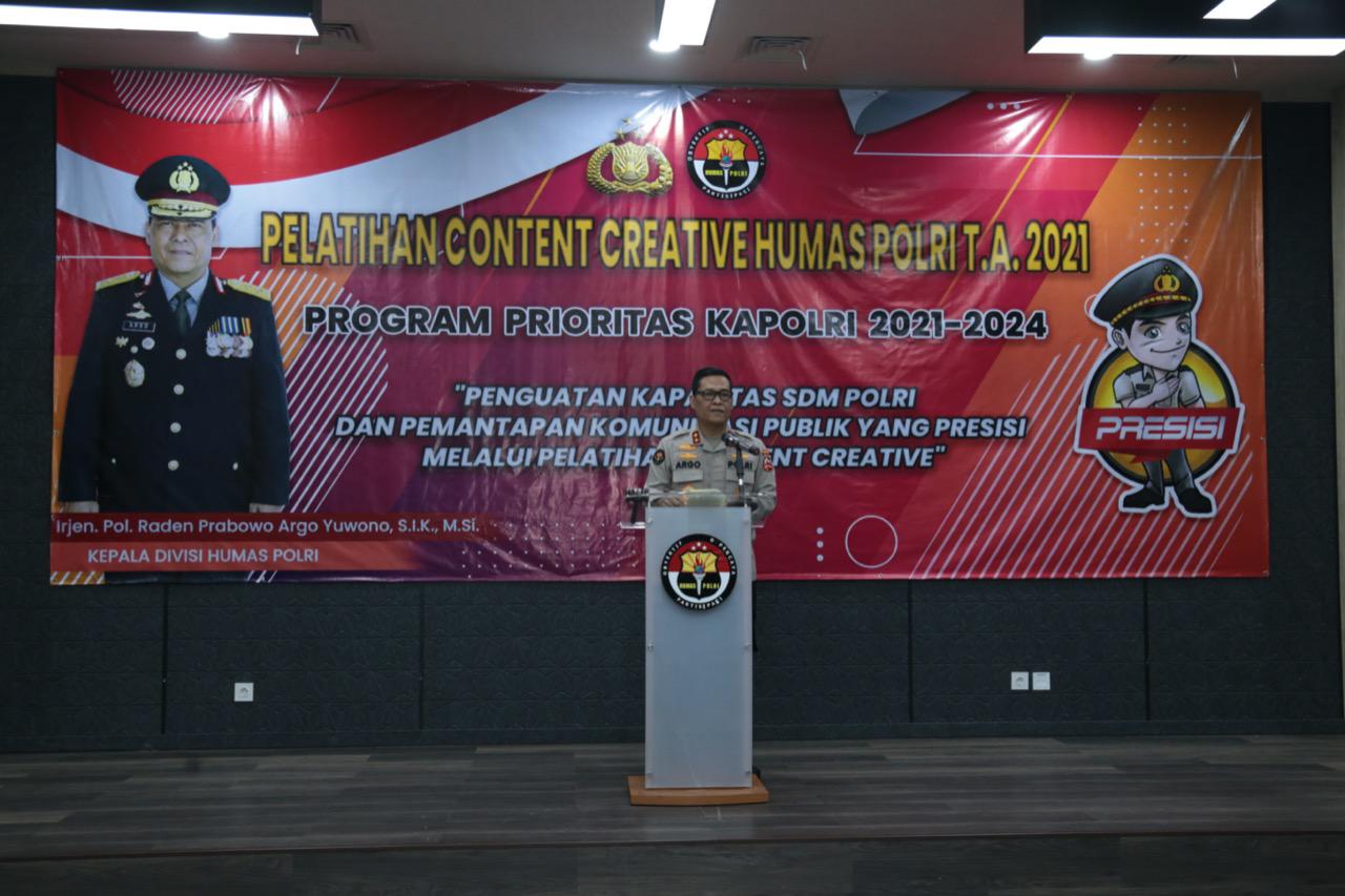 Jalankan 100 Hari Program Prioritas Kapolri Jenderal Polisi Listyo Sigit Prabowo, Humas Polri Gelar Pelatihan Konten Kreatif