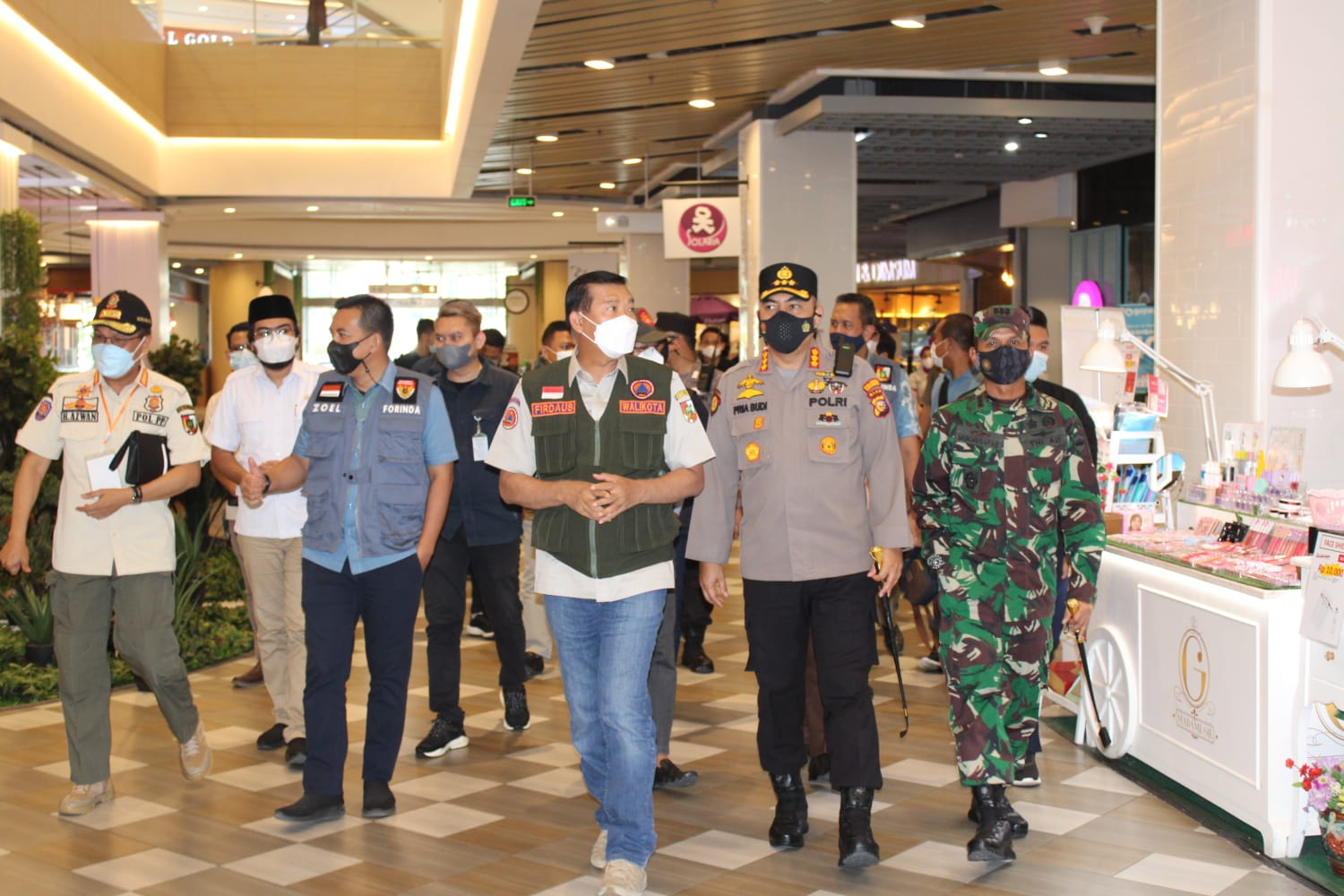 Pastikan Penerapan Prokes, Dandim 0301/PBR dan Wali Kota Pekanbaru Tinjau Langsung Pusat Perbelanjaan