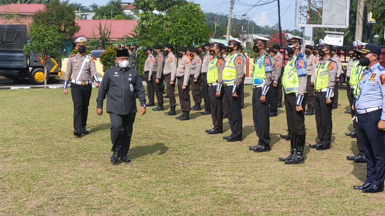 Polres Kampar Laksanakan Apel Gelar Pasukan Operasi Ketupat Lancang Kuning 2021