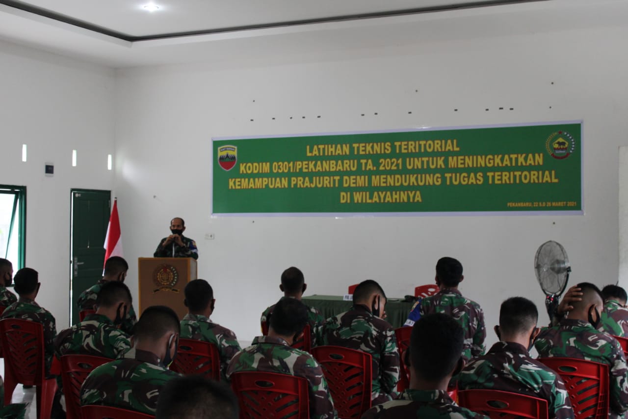 Tingkatkan Kemampuan Prajurit, Kodim 0301/PBR Gelar Latihan Teknis Teritorial Tahun 2021