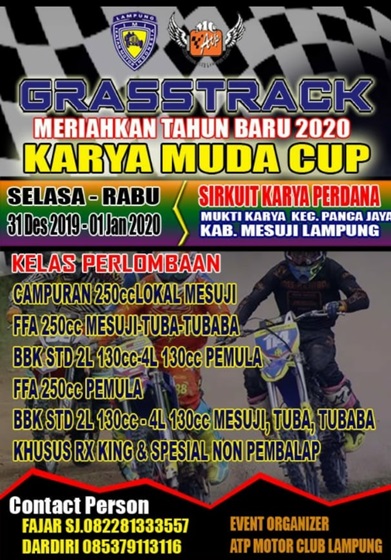 Jelang Tahun Baru, Karang Taruna Desa Mukti Jaya Mesuji Gelar Lomba Grasstrack