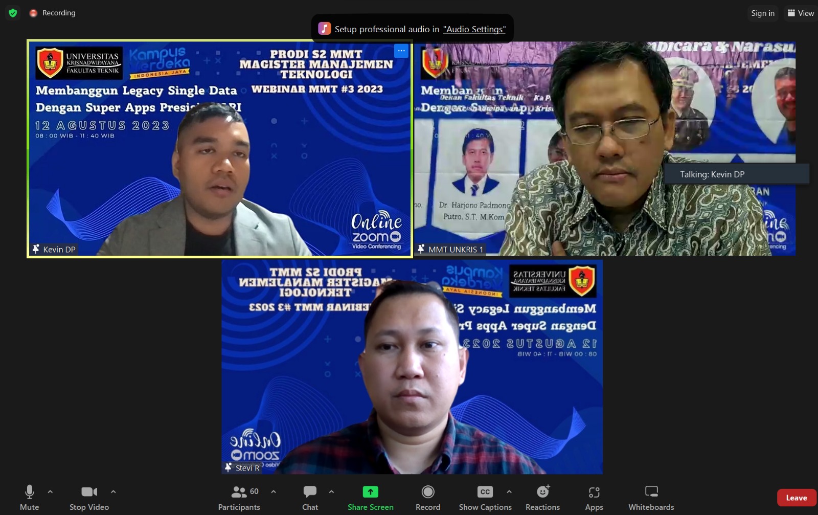 Universitas Krisnadwipayana Adakan Webinar Membangun Legacy Single Data Dengan Super Apps Presisi Polri, Kompol Stevie Arnold Rampengan Sebagai Narasumber