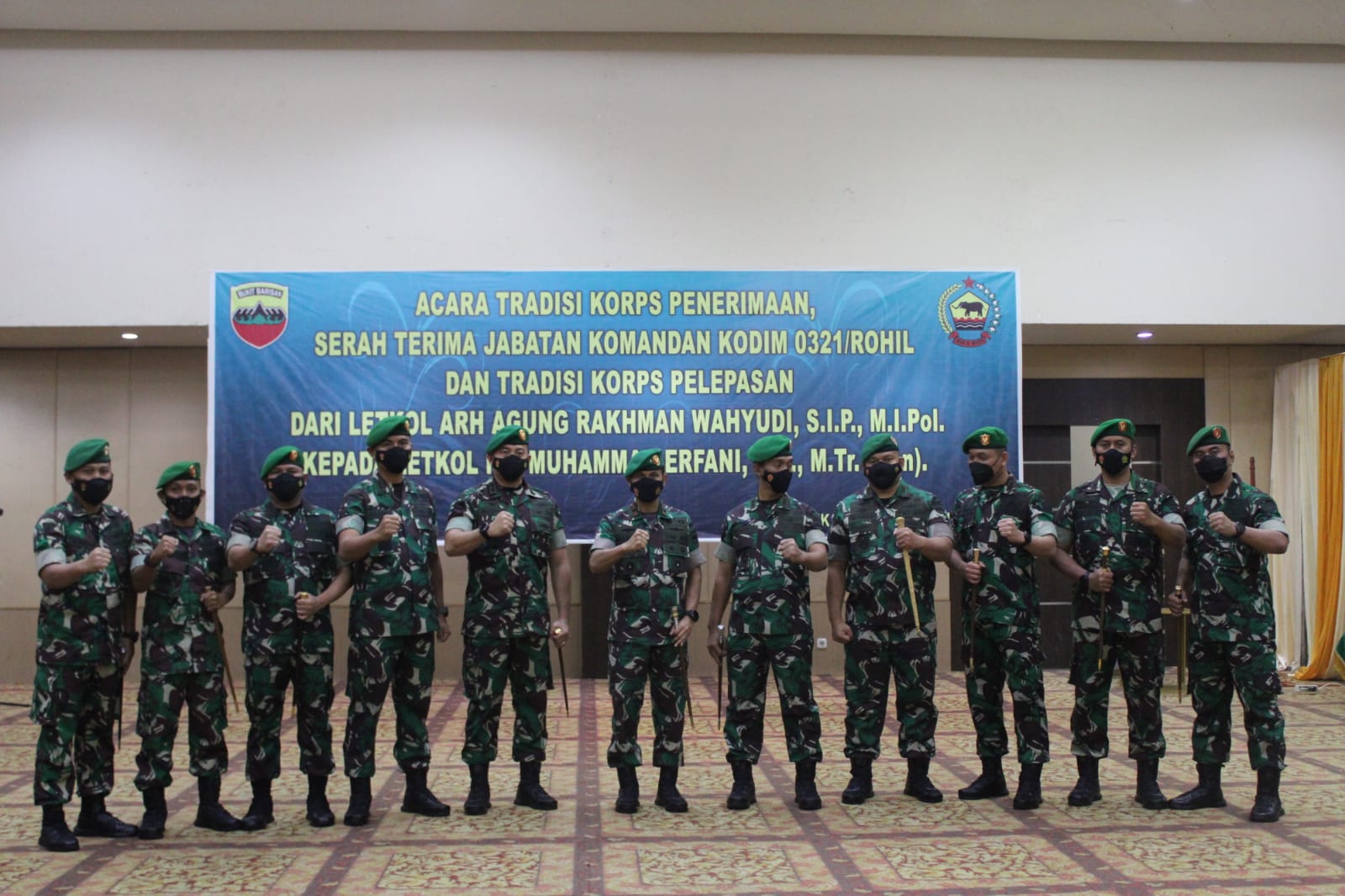 Dandim 0301/PBR Hadiri Acara Tradisi Korps Penerimaan, Sertijab Komandan Kodim 0321/Rohil