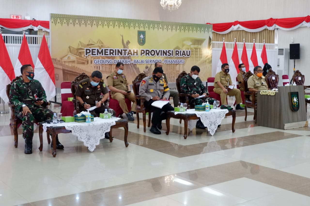 Danlanud RSN Hadiri Rakorsus Bersama Menko Polhukam Secara Virtual