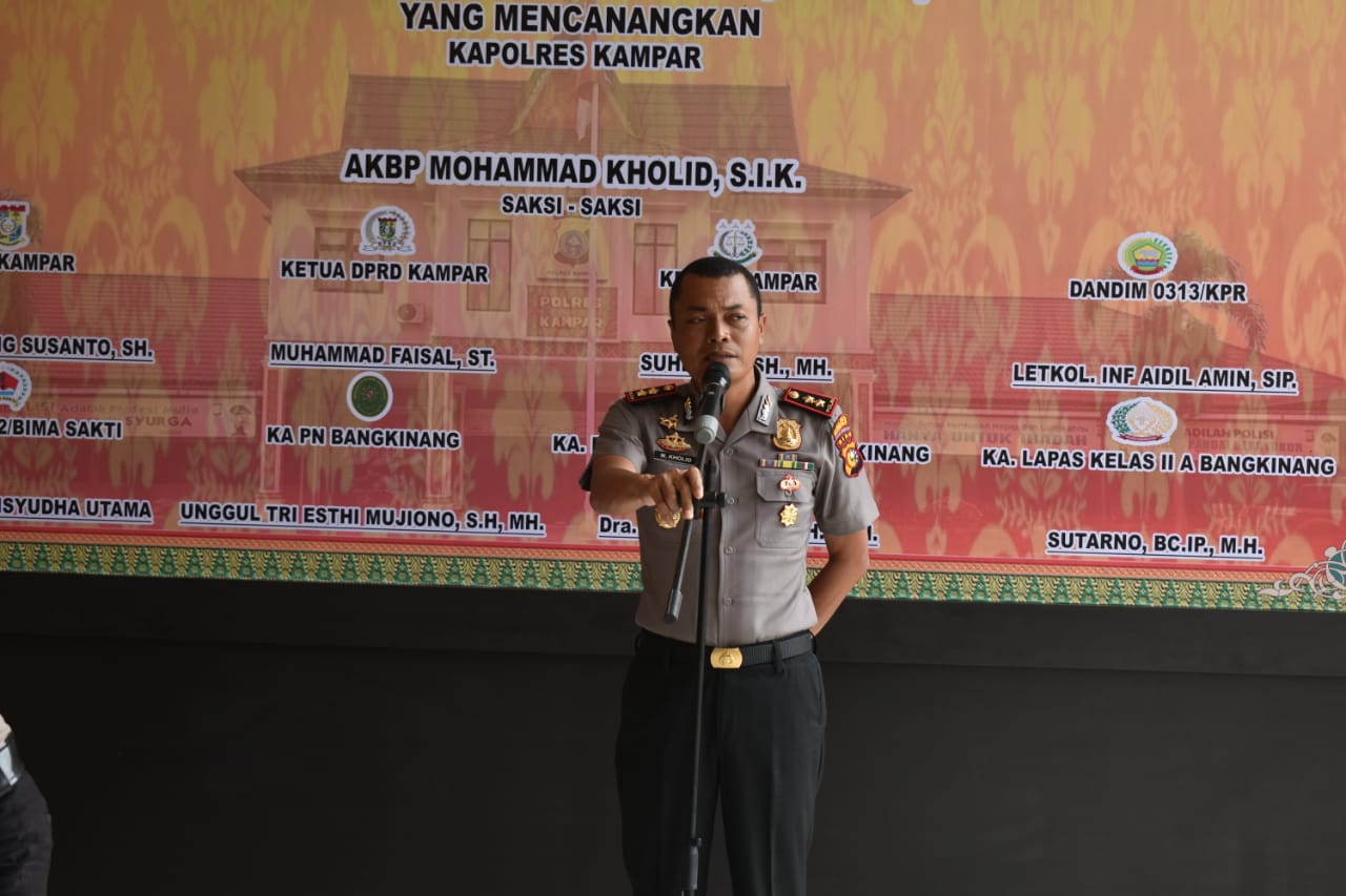 Kapolres Kampar Canangkan Pembangunan Zona Integritas Menuju WBK dan WBBM