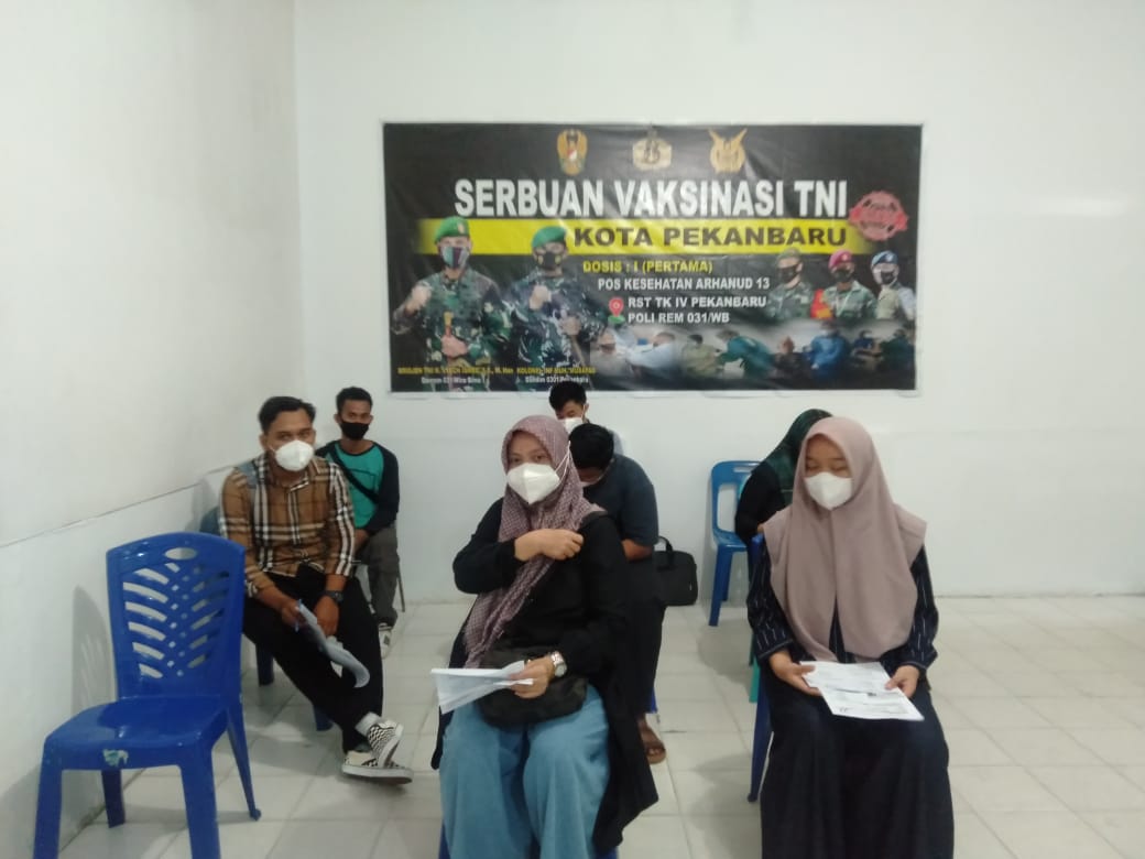 Vaksinasi Massal Kodim 0301/PBR, Targetkan 1100 Orang