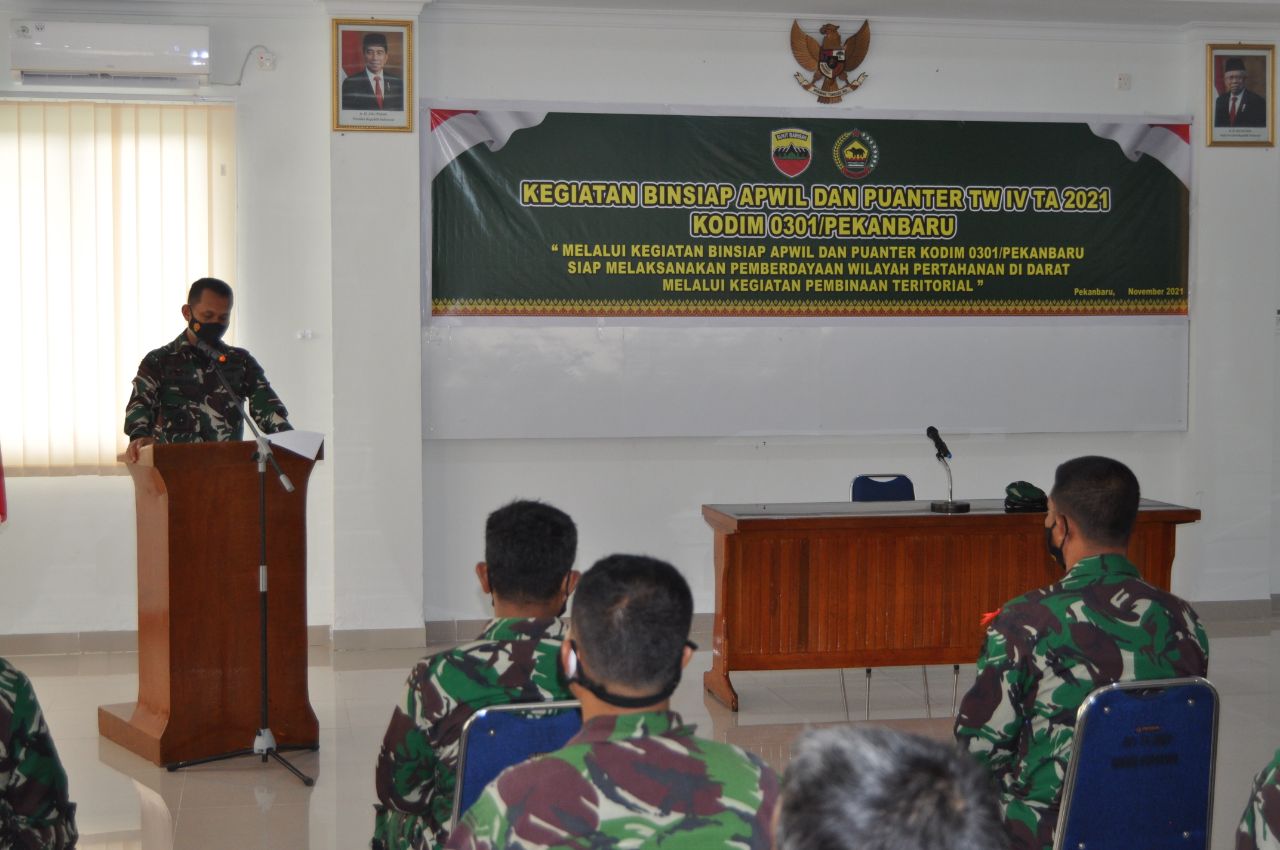 Tingkatkan Kualitas Prajurit, Kodim 0301/PBR Gelar Binsiap Apwil dan Puanter
