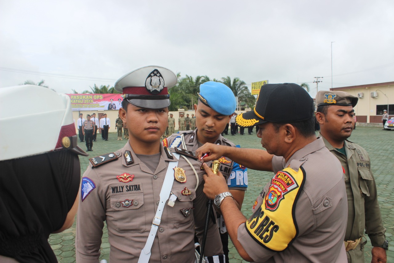 Kapolres Mesuji Pimpin Apel Gelar Pasukan Operasi Lilin Krakatau Tahun 2019