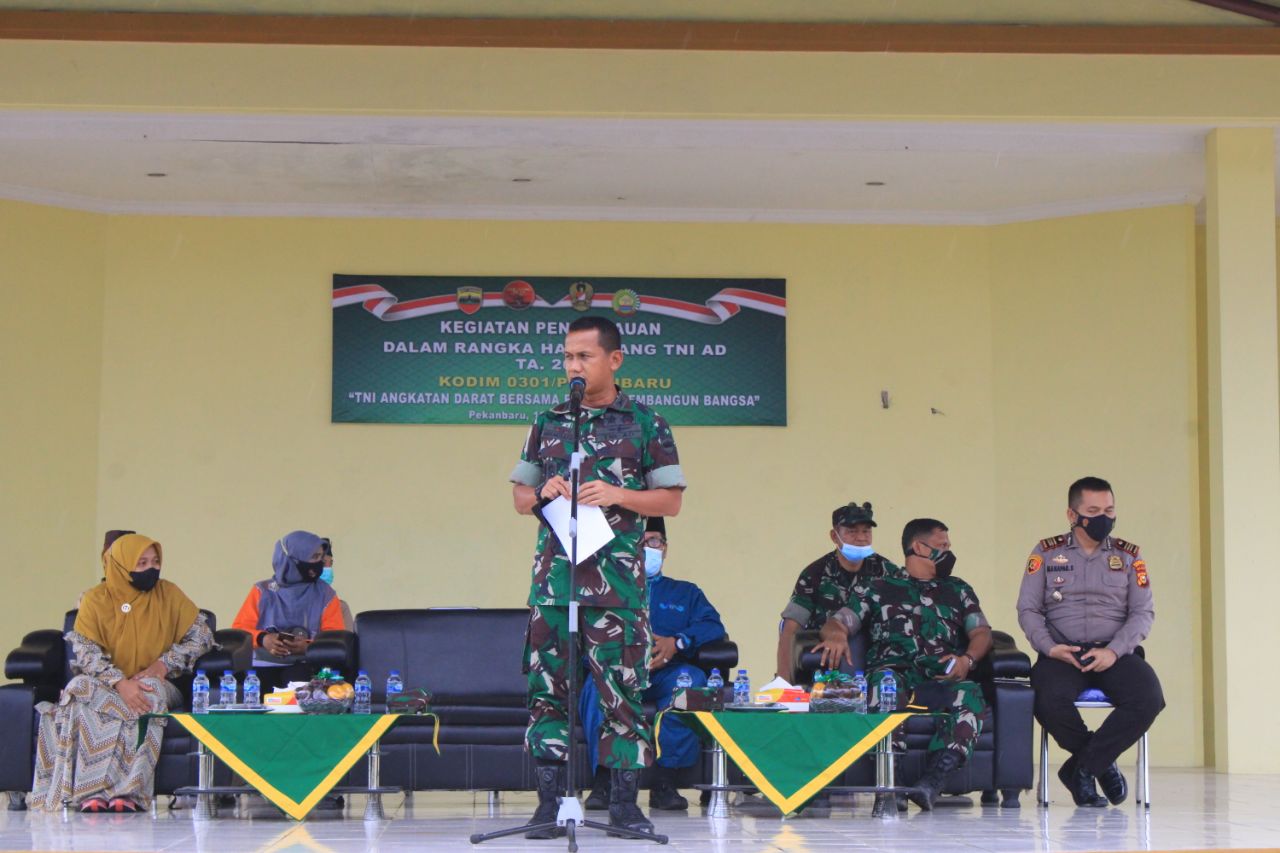 Peringati Hari Juang TNI AD Tahun 2021, Kodim 0301/Pekanbaru Laksanakan Penghijauan