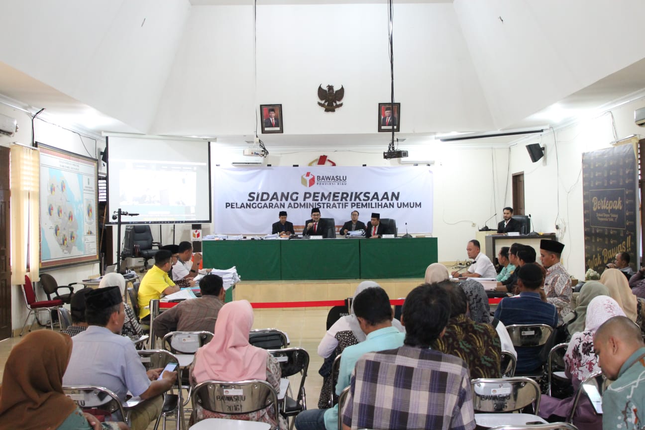 Bawaslu Riau Gelar Tiga Sidang Dugaan Pelanggaran Administrasi Pemilu