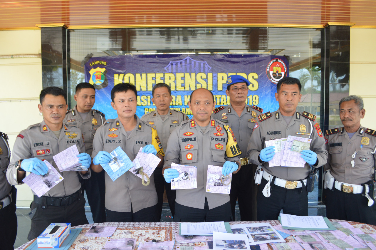 Polres Tulangbawang Tindak Dua Ribuan Pelanggar Selama Operasi Zebra Krakatau 2019 Dan Tangkap Pelaku Curat