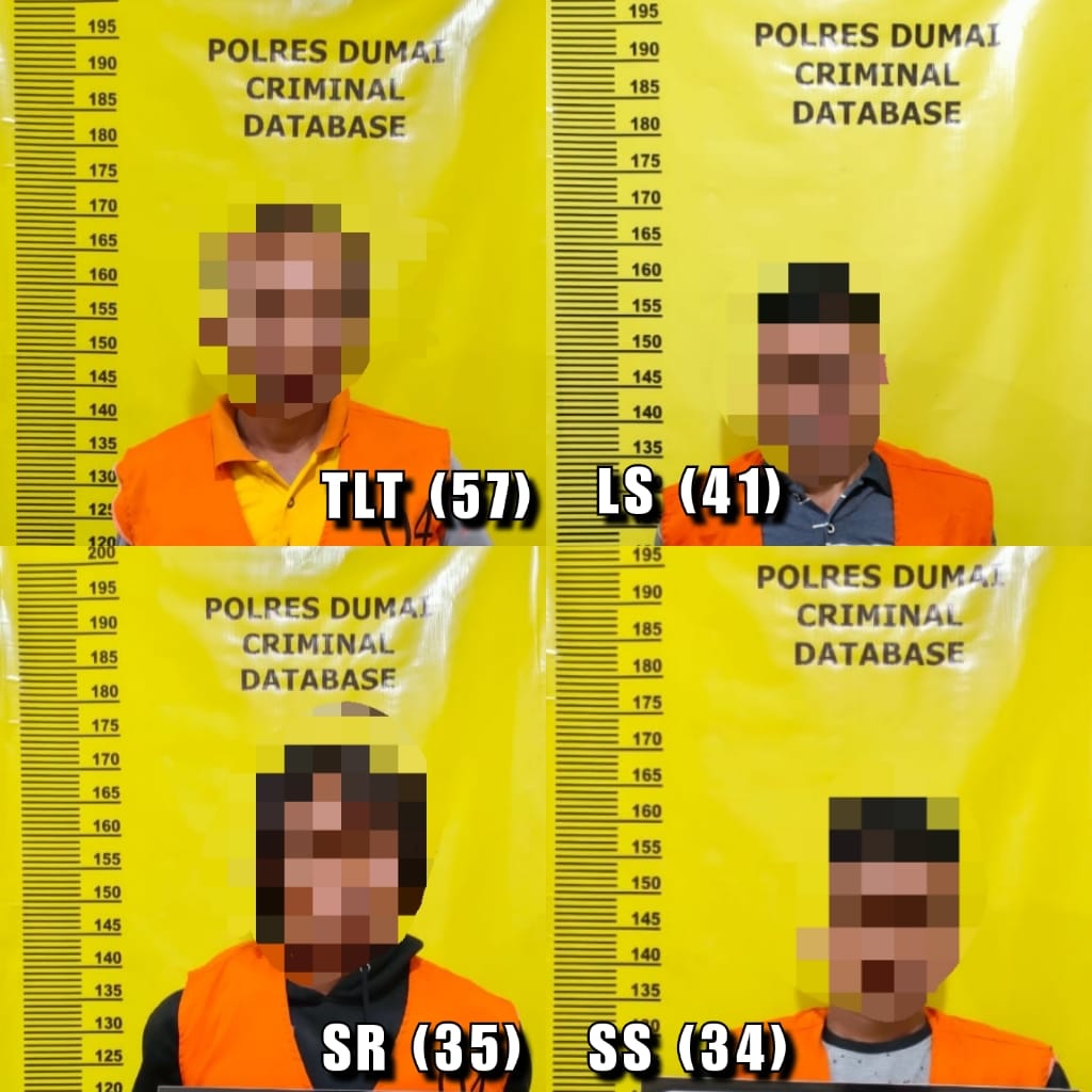 Tim Opsnal Reskrim Polsek Bukit Kapur Berhasil Amankan 4 Pelaku Tindak Pidana Perjudian Mesin Permainan Ketangkasan
