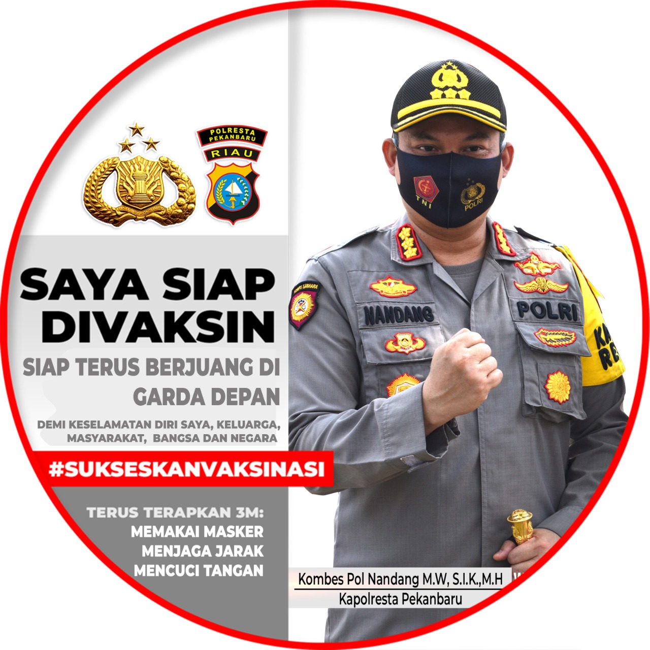 Dukung Program Vaksin Sinovac, Kapolresta Pekanbaru Beserta Istri Lakukan Pemeriksaan Screening Covid-19 Menjelang Terima Vaksin