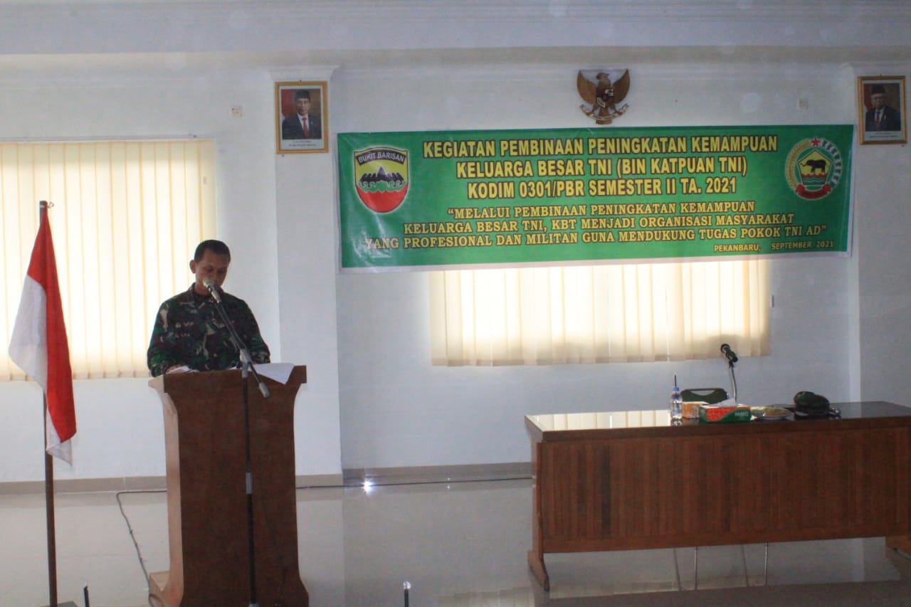 Wujud Soliditas Keluarga Besar TNI, Kodim 0301/PBR Gelar Pembinaan Keluarga Besar TNI