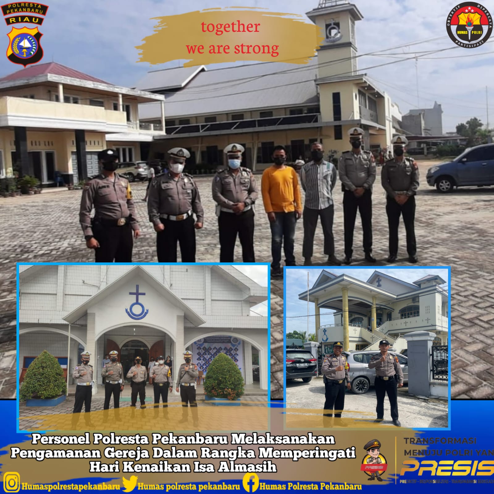 Polresta Pekanbaru Gelar Pengamanan Perayaan Hari Kenaikan Isa Almasih