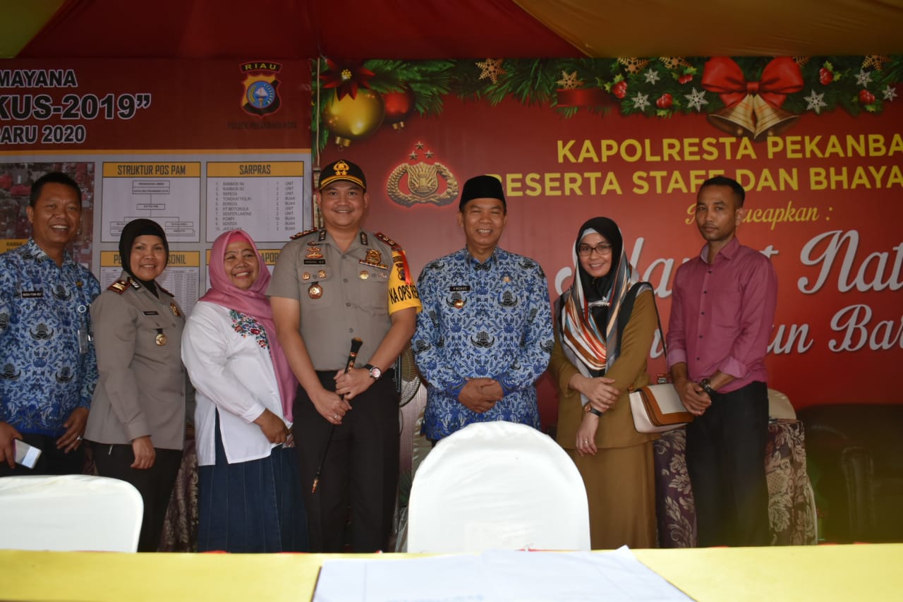 Kapolresta Pekanbaru Bersama Walikota Pekanbaru Kunjungi Pos Pengamanan NATARU
