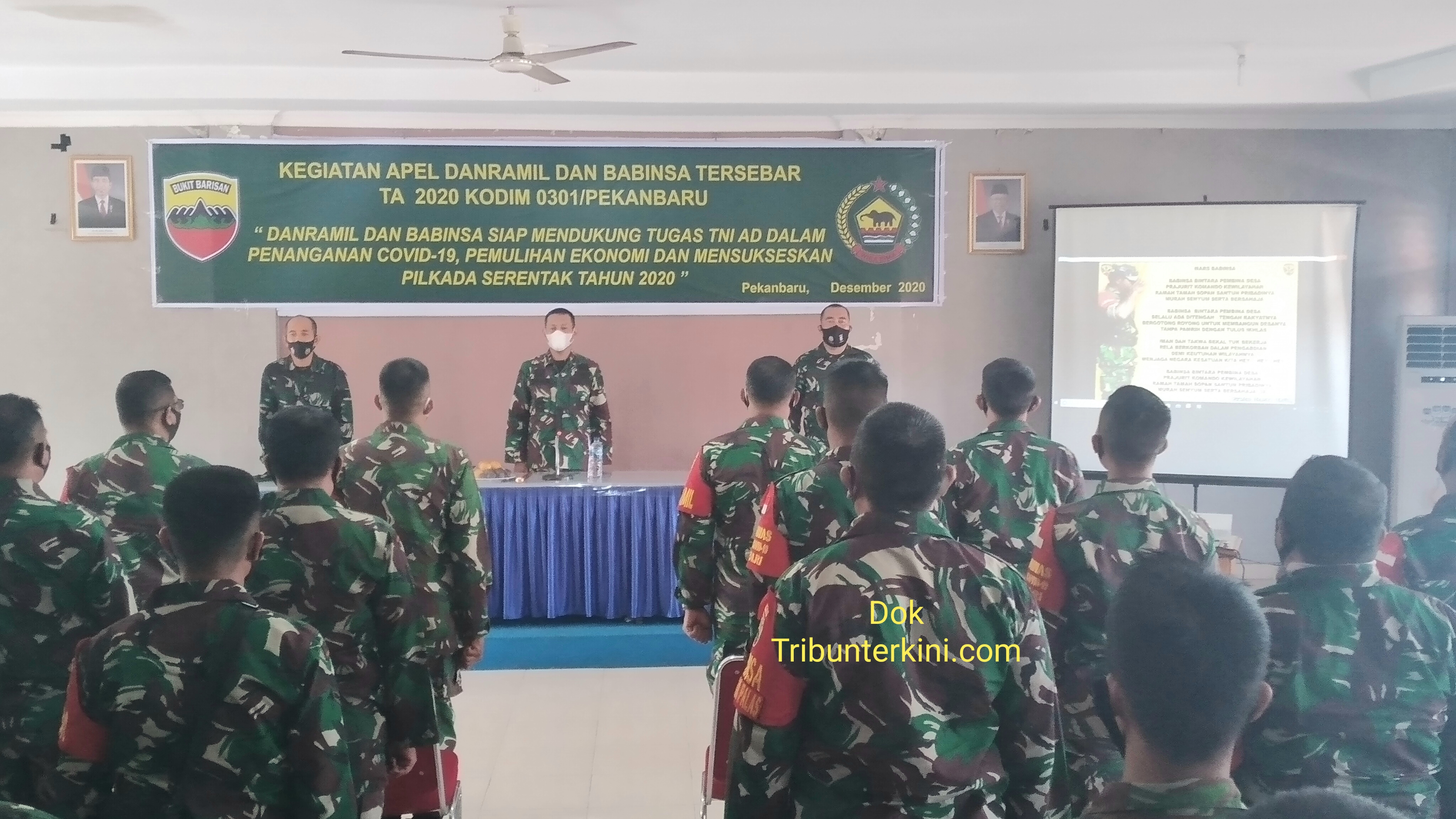 Dandim 0301/PBR Membuka Langsung Kegiatan Apel Danramil dan Babinsa