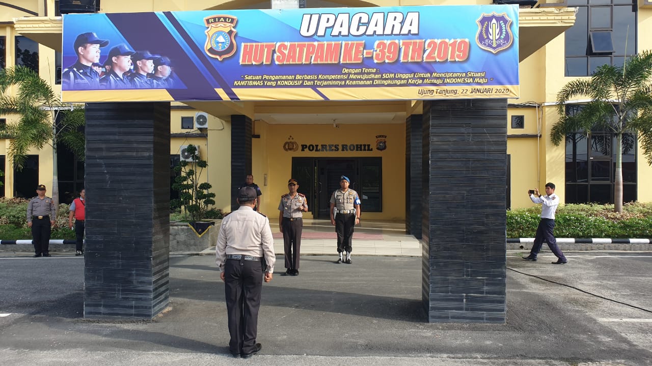 Gelar Acara Peringati HUT Satpam ke 39, Polres Rohil Berikan Piagam Penghargaan