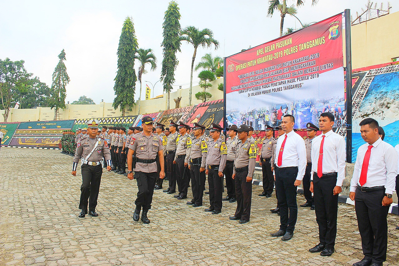 Kapolres Tanggamus Pimpin Apel Pasukan,Operasi Patuh Krakatau 2019