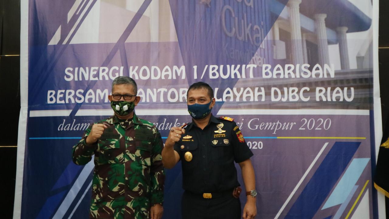 Sinergi Antara Kanwil DJBC Riau Dengan Kodam Bukit Barisan