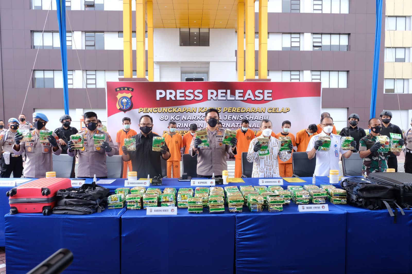 Awal Kepemimpinan Kapolda Irjen Pol M Iqbal, Dit Resnarkoba Polda Riau Amankan 80 Kg Sabu dan Ringkus 11 Pelaku