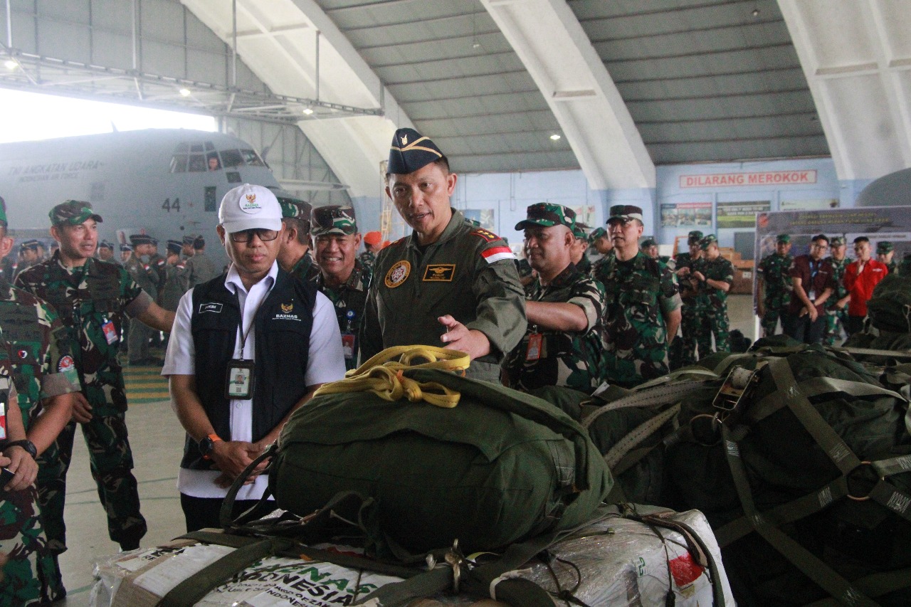 Pangkoopsud I Hadiri Apel Gelar Kesiapan Bantuan Kemanusiaan ke Palestina Di Lanud Halim