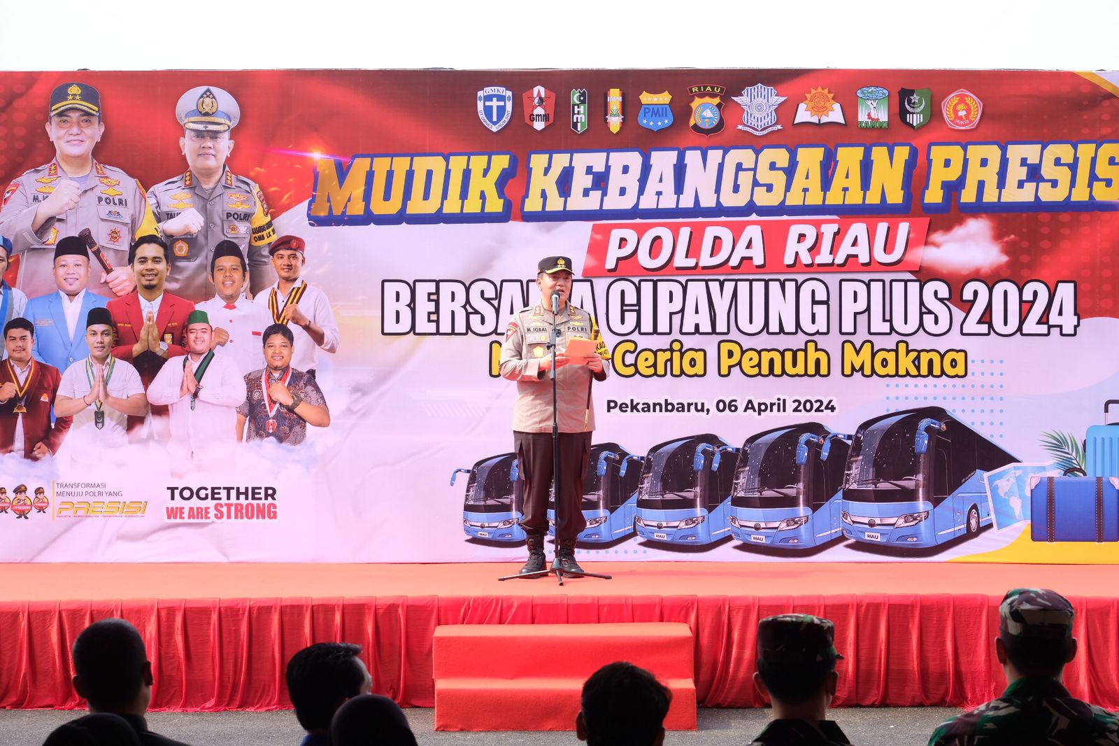 Kapolda Riau Lepas Rombongan Mudik Kebangsaan Presisi 2024