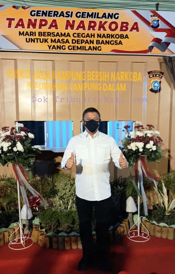 Kapolda Riau Resmikan Posko Jaga Kampung Bersih Narkoba di Kelurahan Kampung Dalam