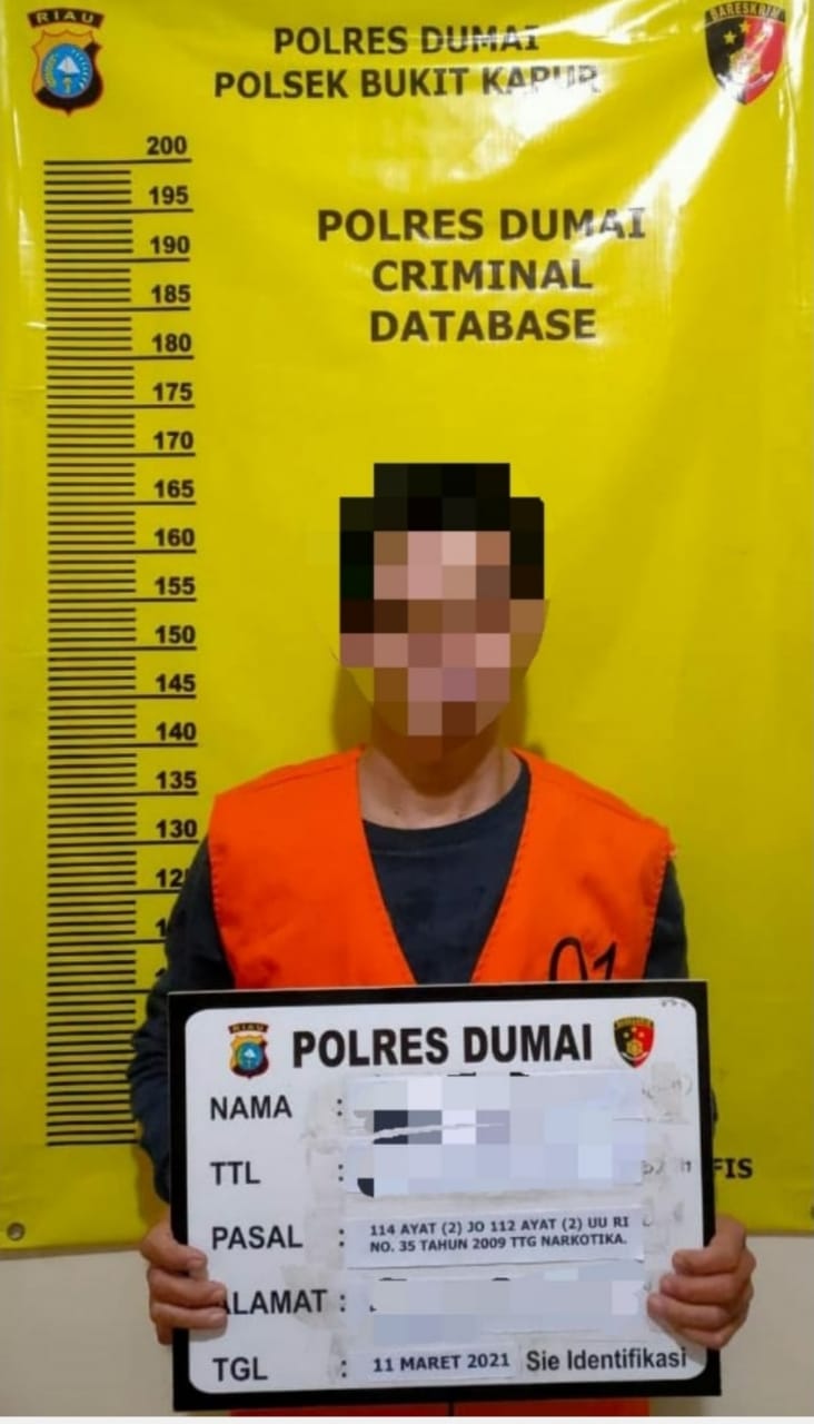 Tim Opsnal Reskrim Polsek Bukit Kapur Ringkus Seorang Pengedar Sabu Dengan Barang Bukti 48,64 Gram