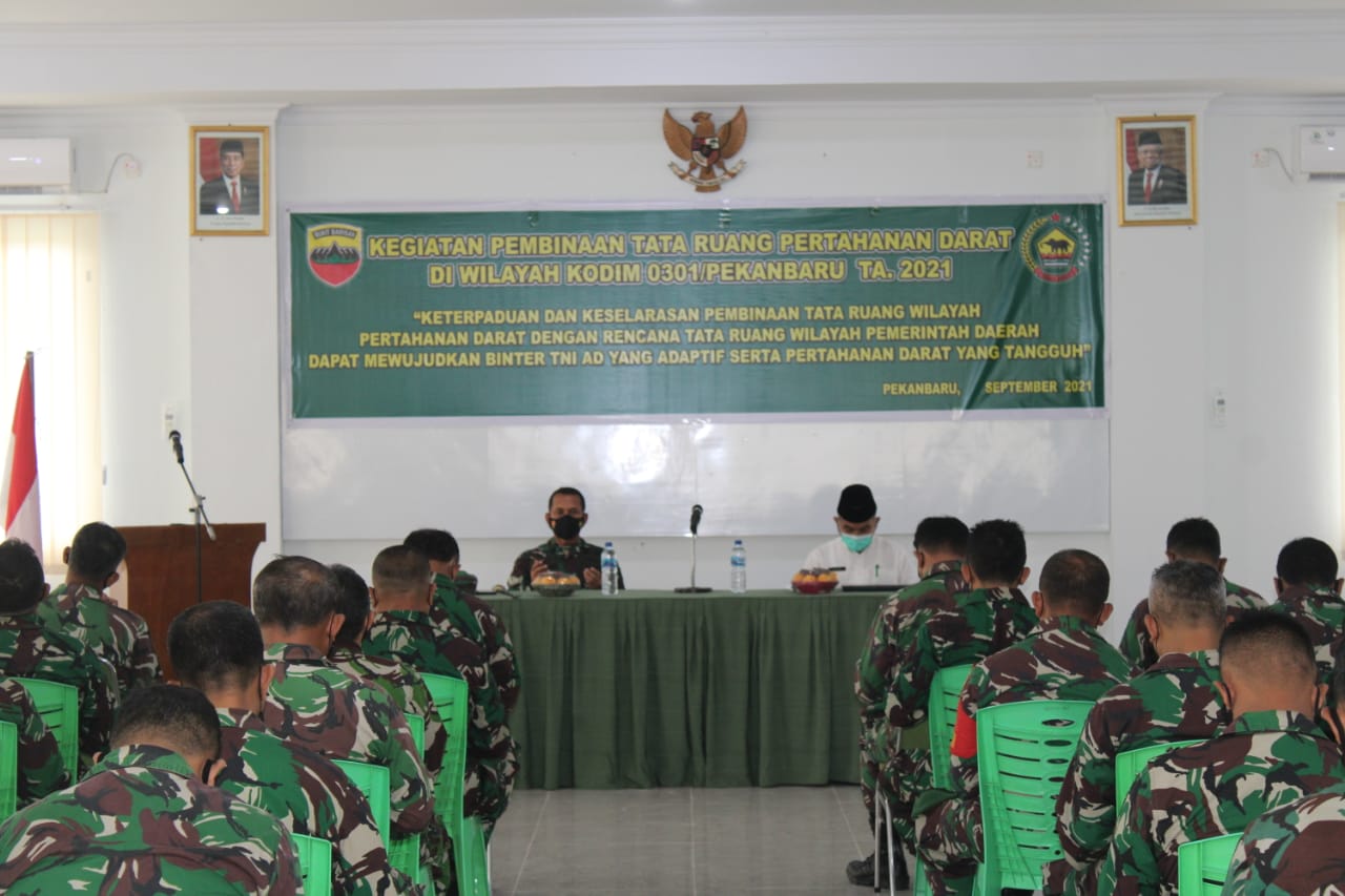 Kodim 0301/PBR Selenggarakan Pembinaan Tata Ruang Pertahanan Darat