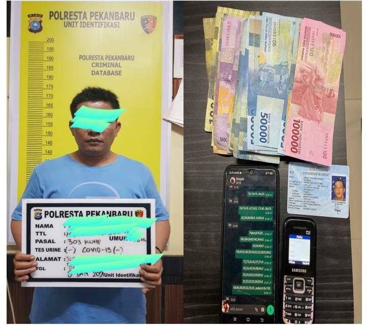 SatReskrim Polresta Pekanbaru Polda Riau Berhasil Ungkap Perjudian Togel di Warung Bunga Jalan Soekarno Hatta