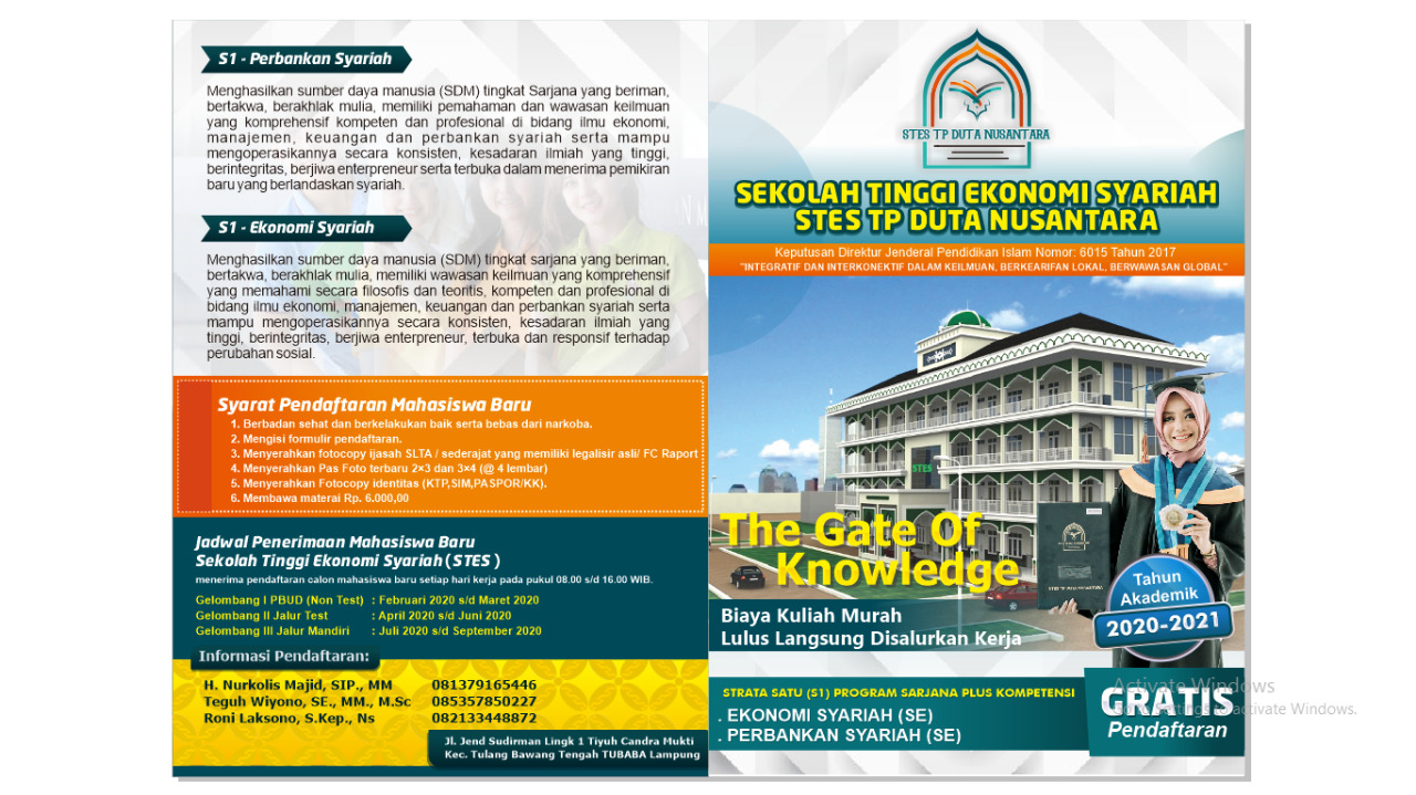 Kabar Gembira Sekolah Tinggi Ekonomi Syariah TP Duta Nusantara Hadir di Tubaba