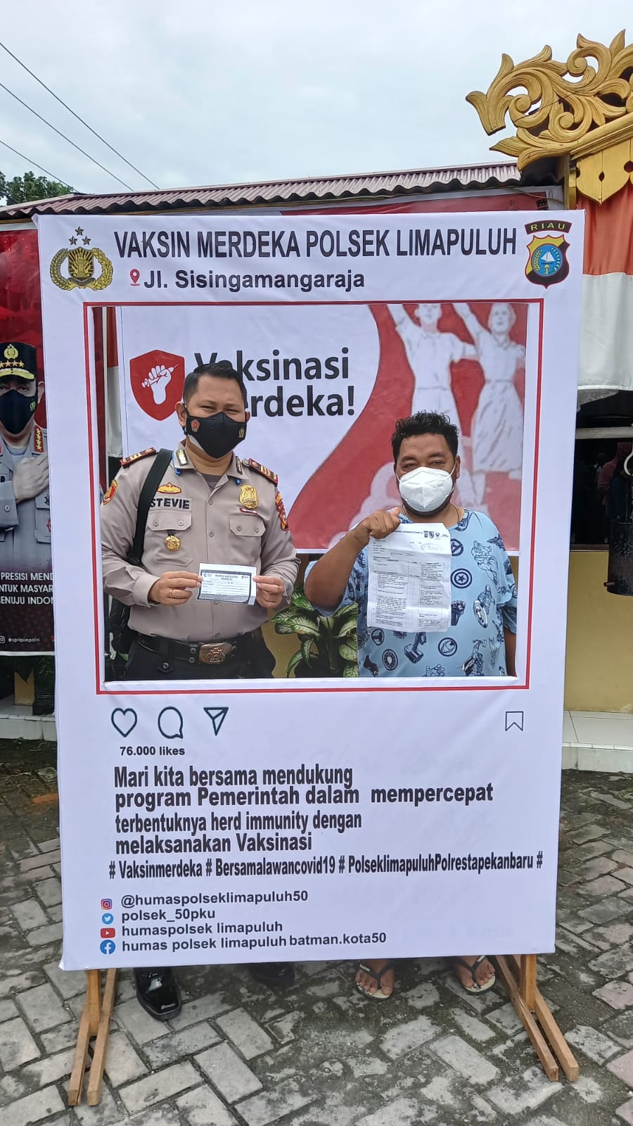 Polsek Limapuluh Mewujudkan Herd Immunity Dengan Vaksin Merdeka