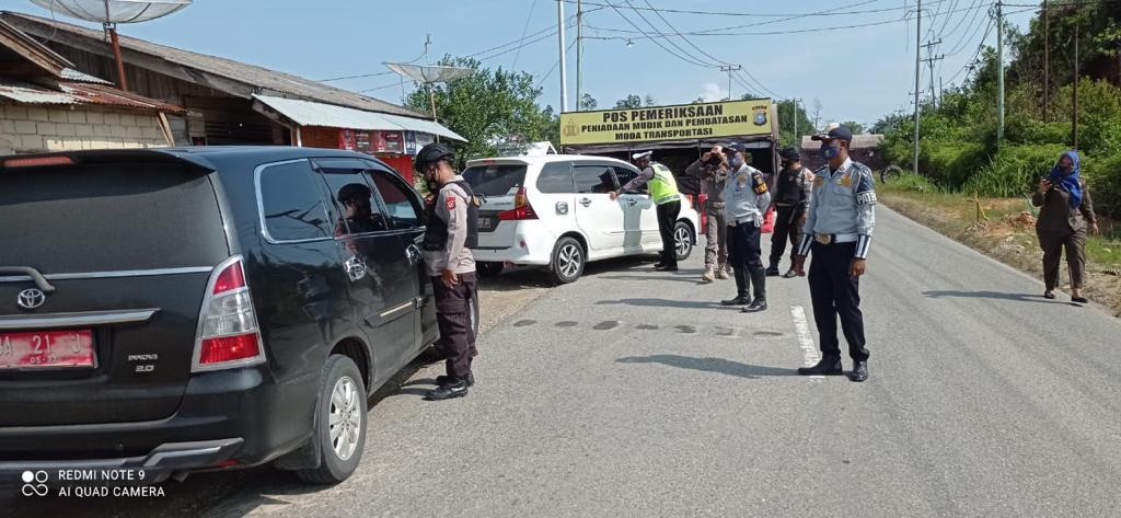 Peniadaan Mudik Lebaran Tahun 2021 dan Pembatasan Moda Transportasi, Polda Riau Dirikan 58 Pos Penyekatan