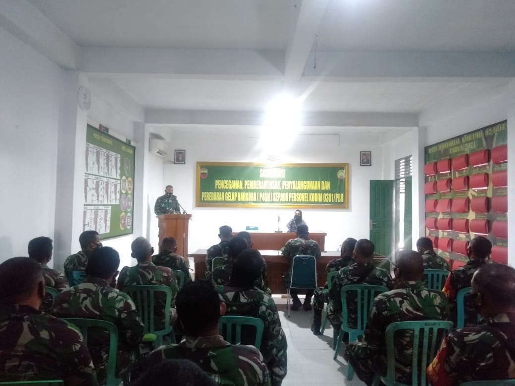 Perang Melawan Narkoba, Kodim 0301/PBR Laksanakan Kegiatan Sosialisasi P4GN