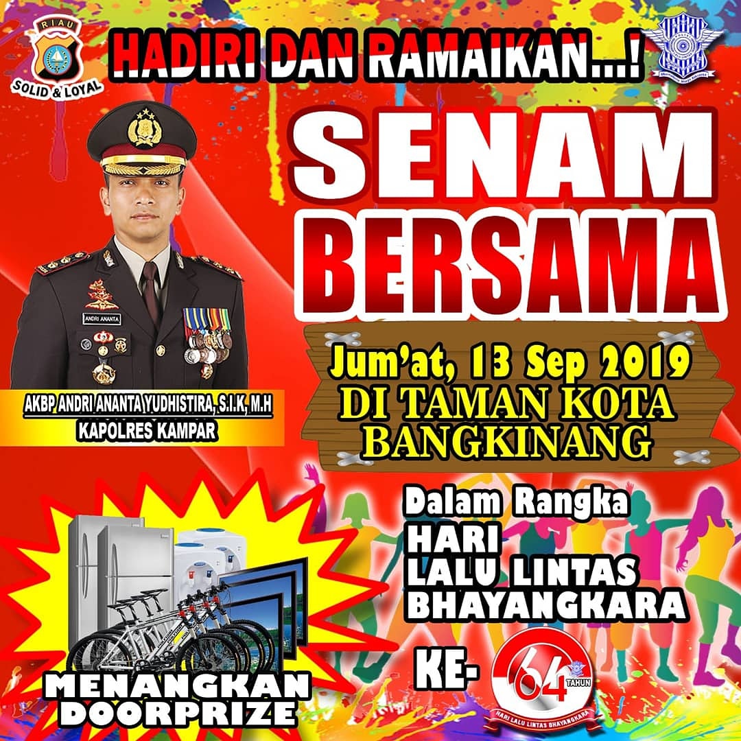 Meriahkan HUT Polantas Ke 64, Satlantas Kampar Akan Gelar Olahraga Bersama di Taman Kota Bangkinang