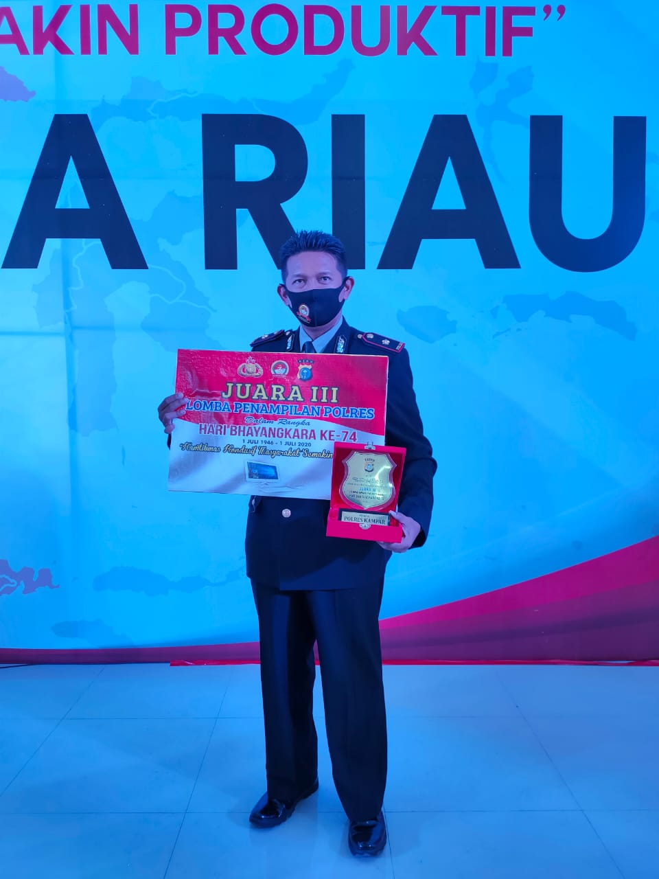 Polres Kampar Meraih Juara 3 Lomba Penampilan Mako Ideal Dalam Rangka Hari Bhayangkara ke-74 Dari Polda Riau
