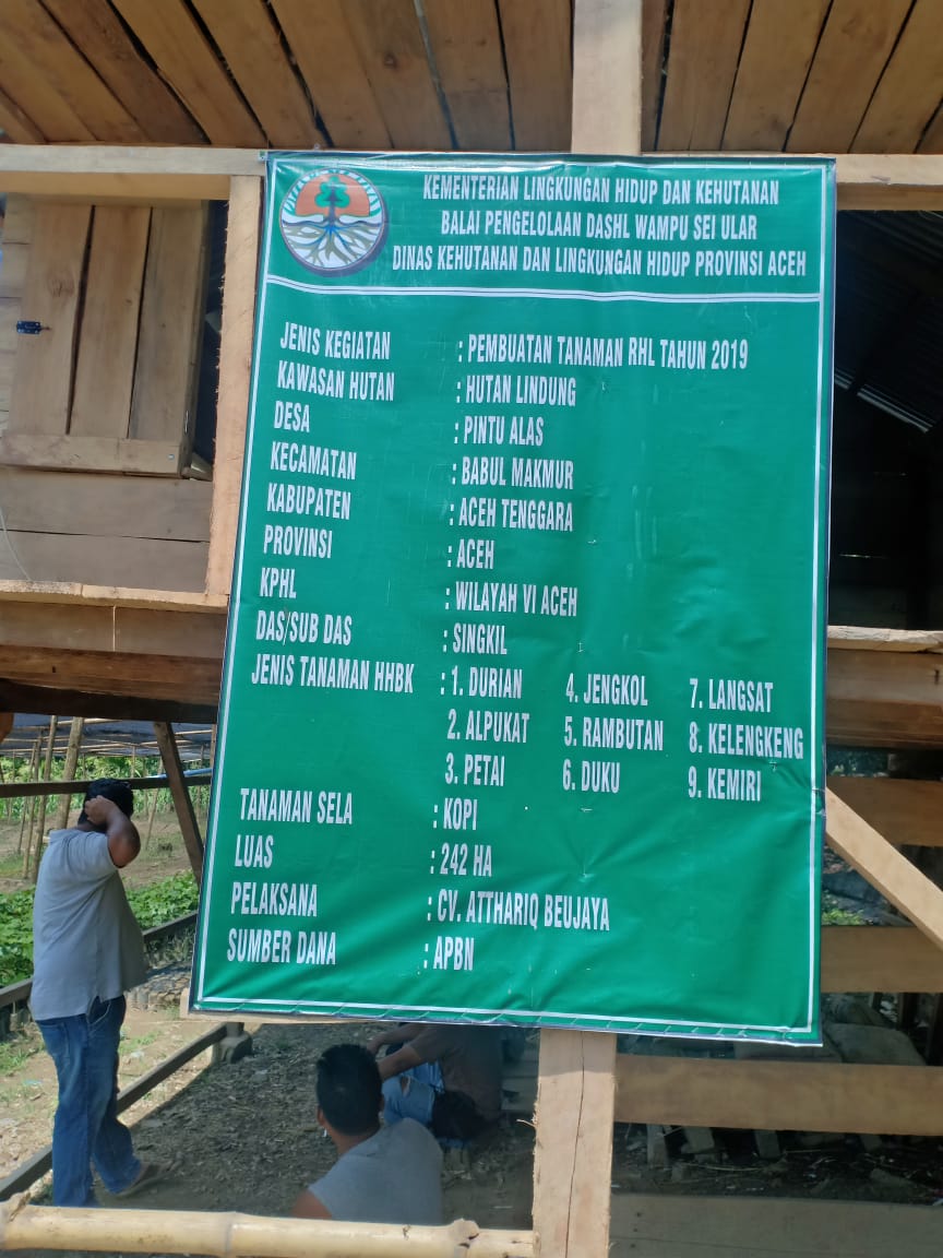 RHL Kawasan Hutan Lindung  Aceh Tenggara Telah Terlaksana 20 Ha, Masyarakat Dilibatkan